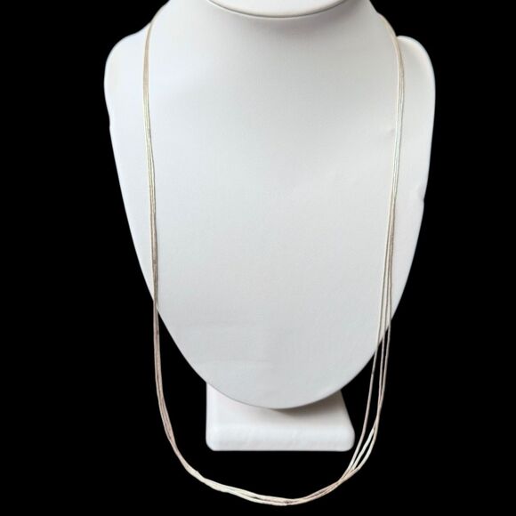 Vintage 925 Sterling Multi Strand Liquid Silver Necklace Set 18" 24" 30" Pollack - Picture 5 of 16